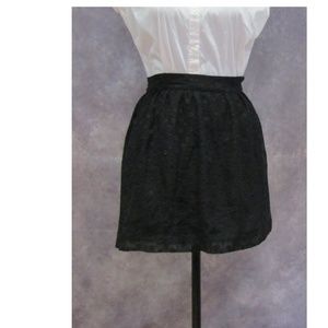 Eric + Lani Black Overlay Mini Skirt Size 3